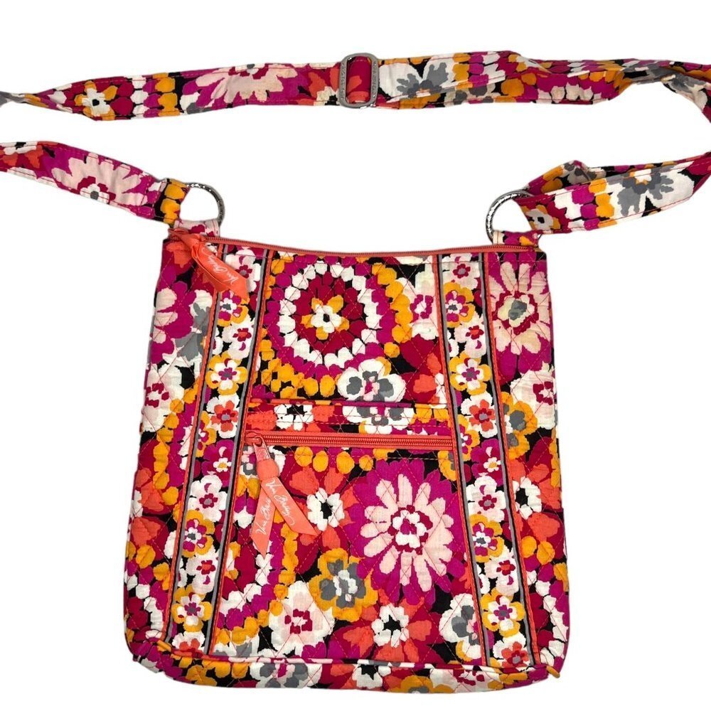 VERA BRADLEY Pixie Blooms Hipster Crossbody Shoulder Bag Pink Floral Quilted - Picture 10 of 10